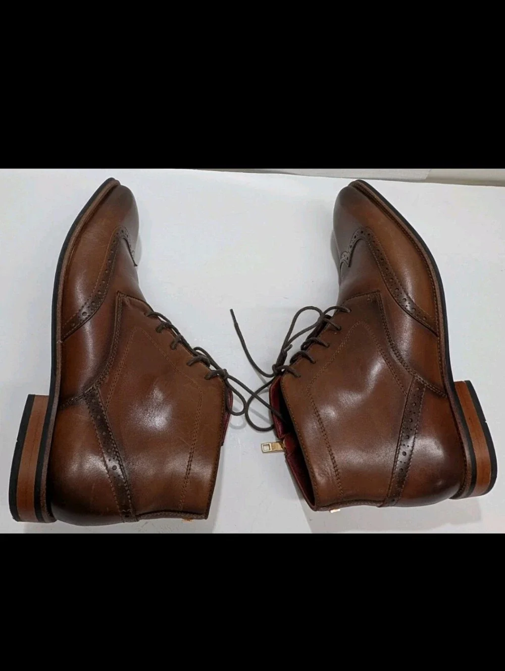 Ted Baker London Waldem Broque Chukka Ankle Boots 11 Brown Wing Tip